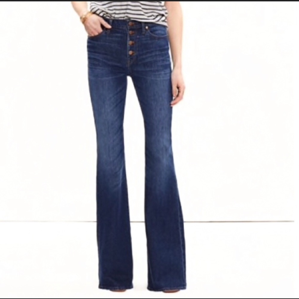 Madewell Flea Market Flares Jeans Dark Button Fly